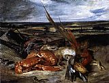Eugene Delacroix Canvas Paintings - Still-Life with Lobster